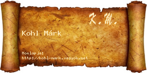 Kohl Márk névjegykártya
