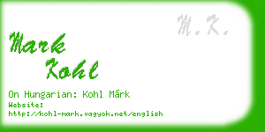 mark kohl business card